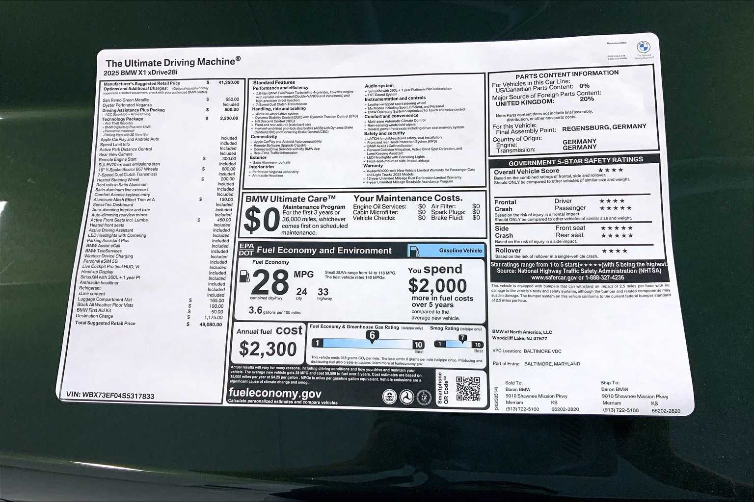Used 2025 San Remo Green Metallic BMW xDrive28i image 22