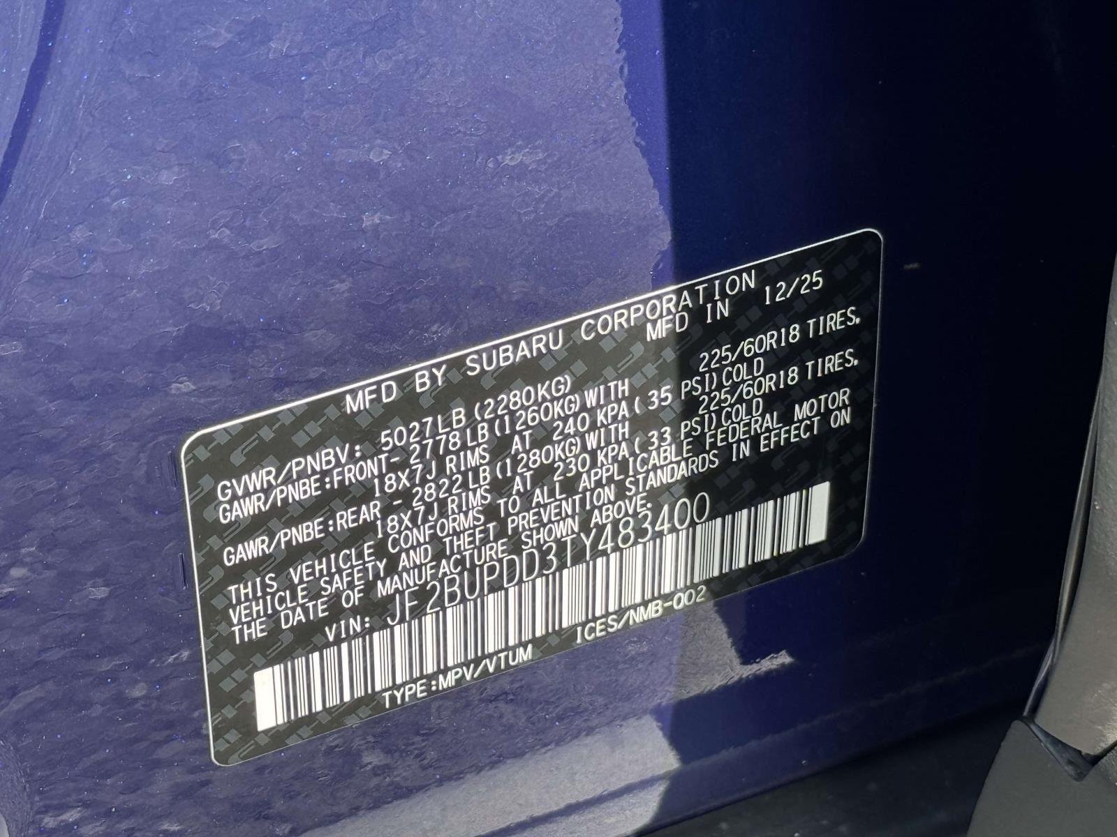 Certified Used 2026 Sapphire Blue Pearl Subaru Limited image 27