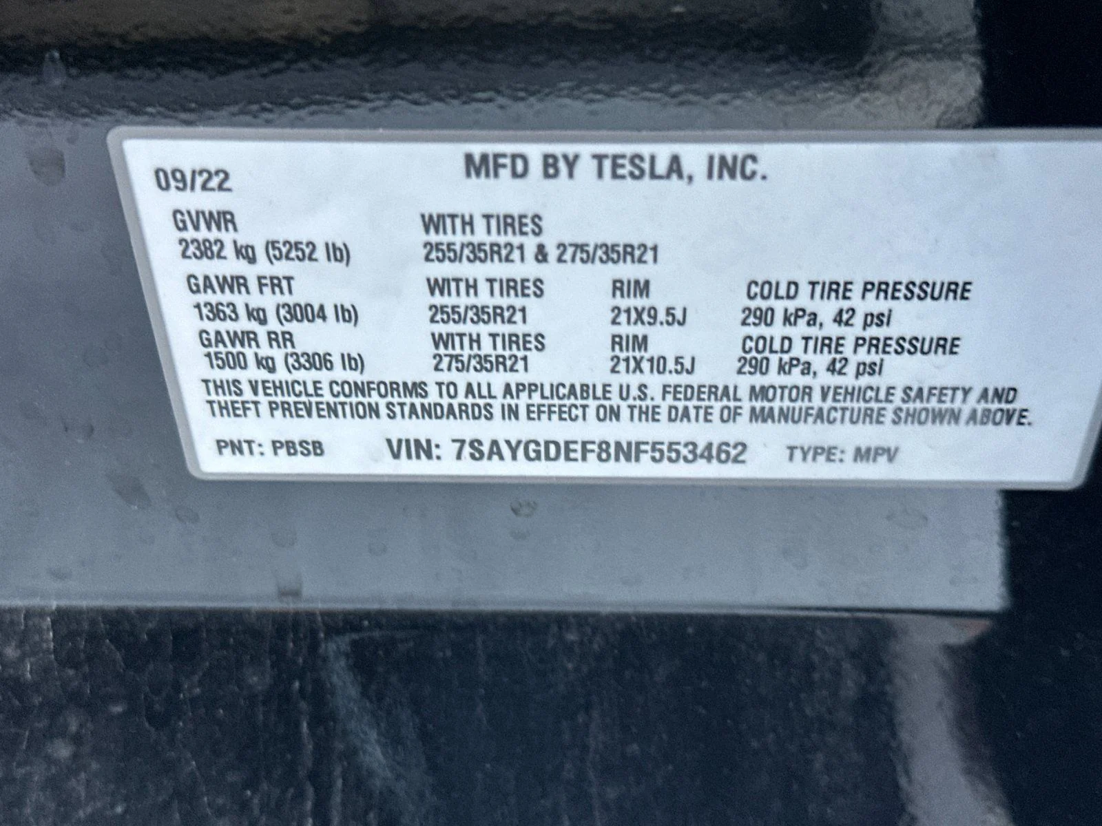 Used 2022 Solid Black Tesla Performance image 27