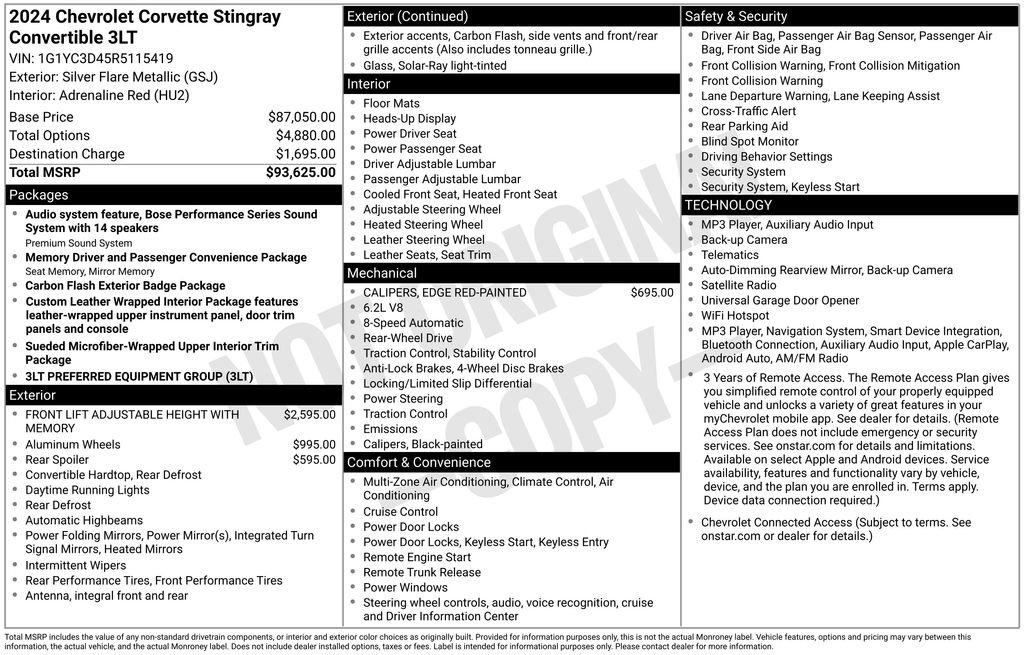 Used 2024 Silver Chevrolet Stingray image 23