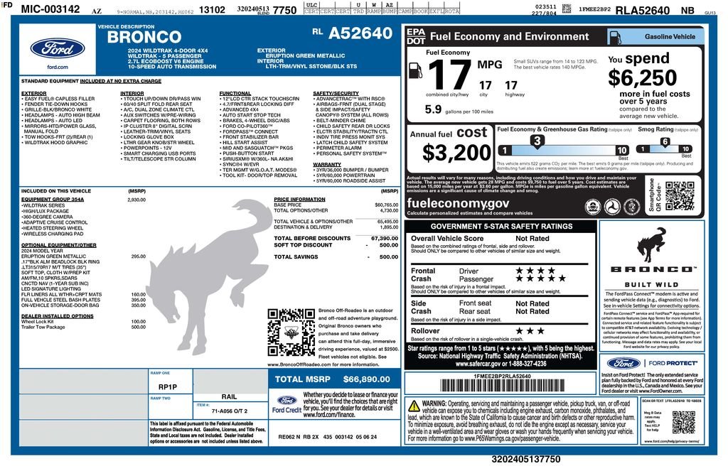 Certified Used 2024 Green Ford Wildtrak image 4