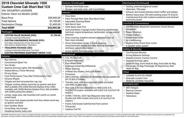 Used 2018 Silver Ice Metallic Chevrolet Custom image 48