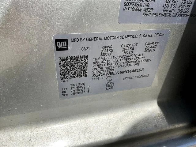Used 2021 SILVER ICE METALLIC Chevrolet Custom image 6