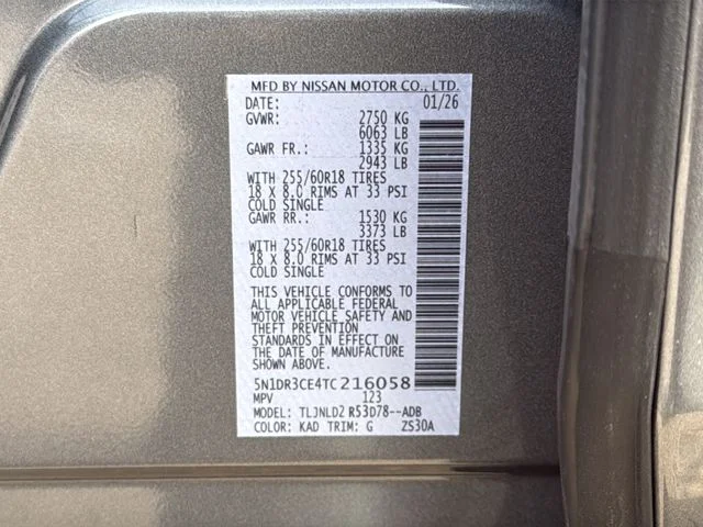 New 2026 Gun Metallic Nissan SL image 28