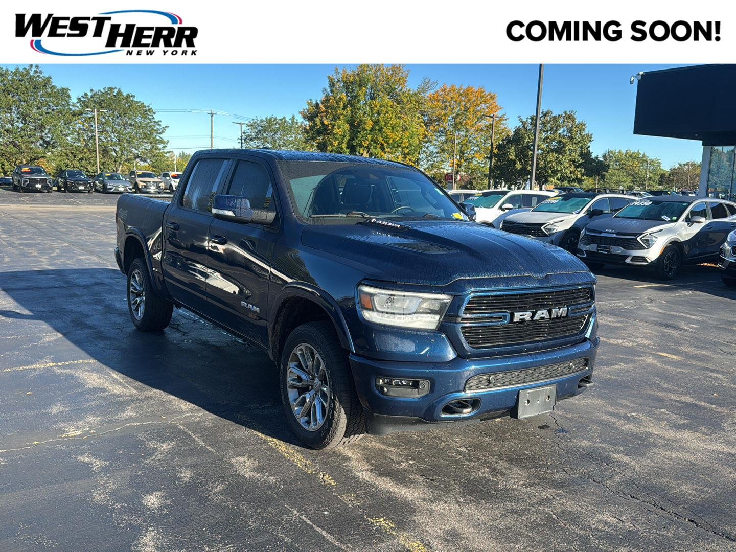 Used 2021 Patriot Blue Pearlcoat Ram Laramie image 1