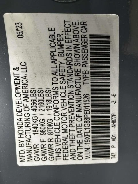 Certified Used 2023 Sonic Gray Pearl Honda SP TRG image 33