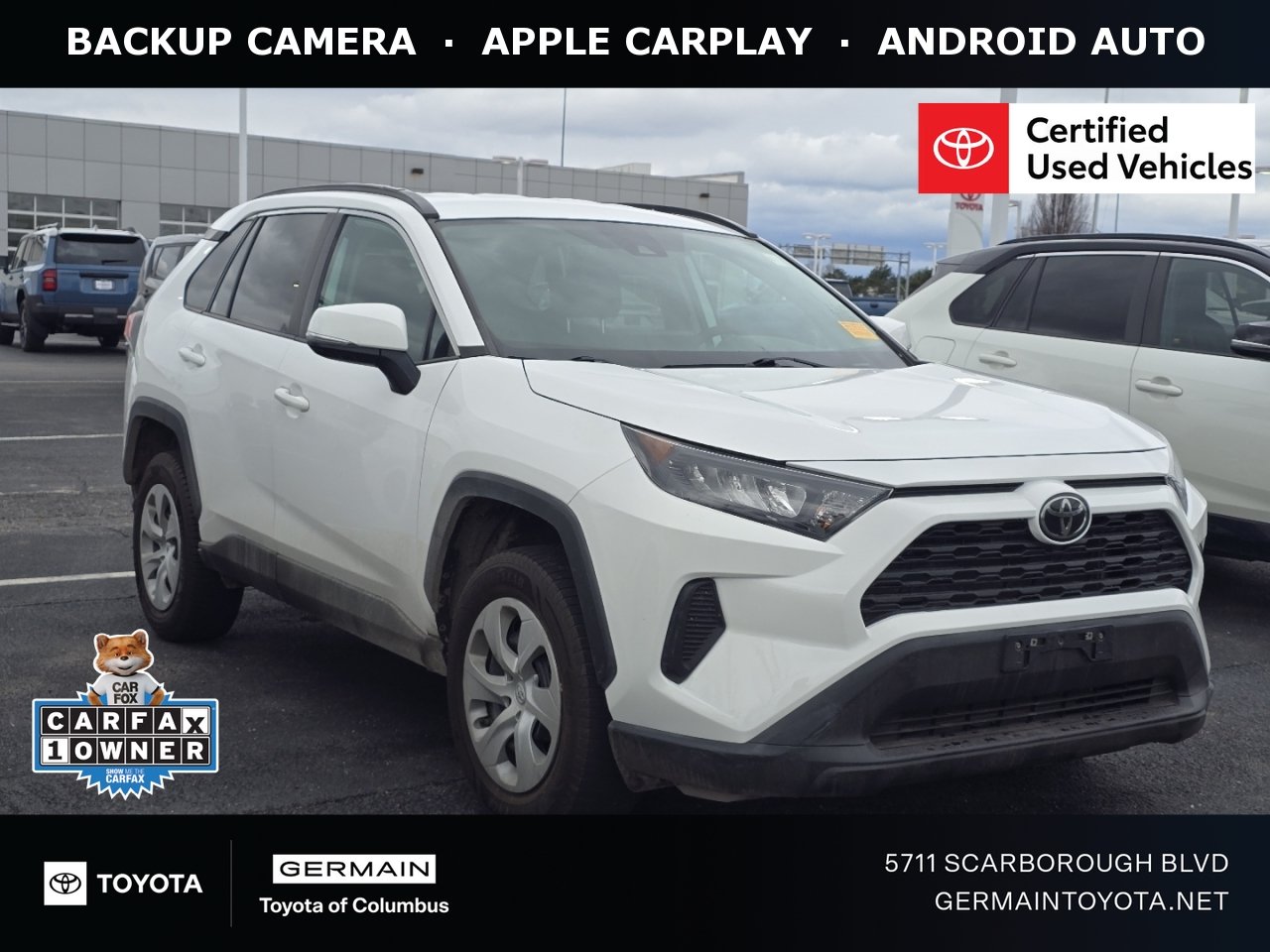 Used 2021 White Toyota LE image 1