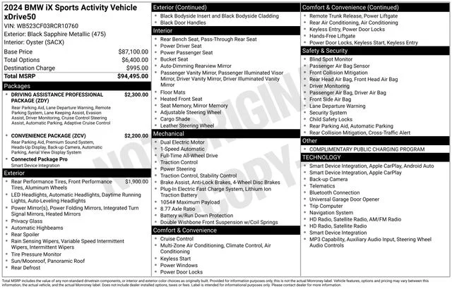 Used 2024 Black Sapphire Metallic BMW xDrive50 image 22