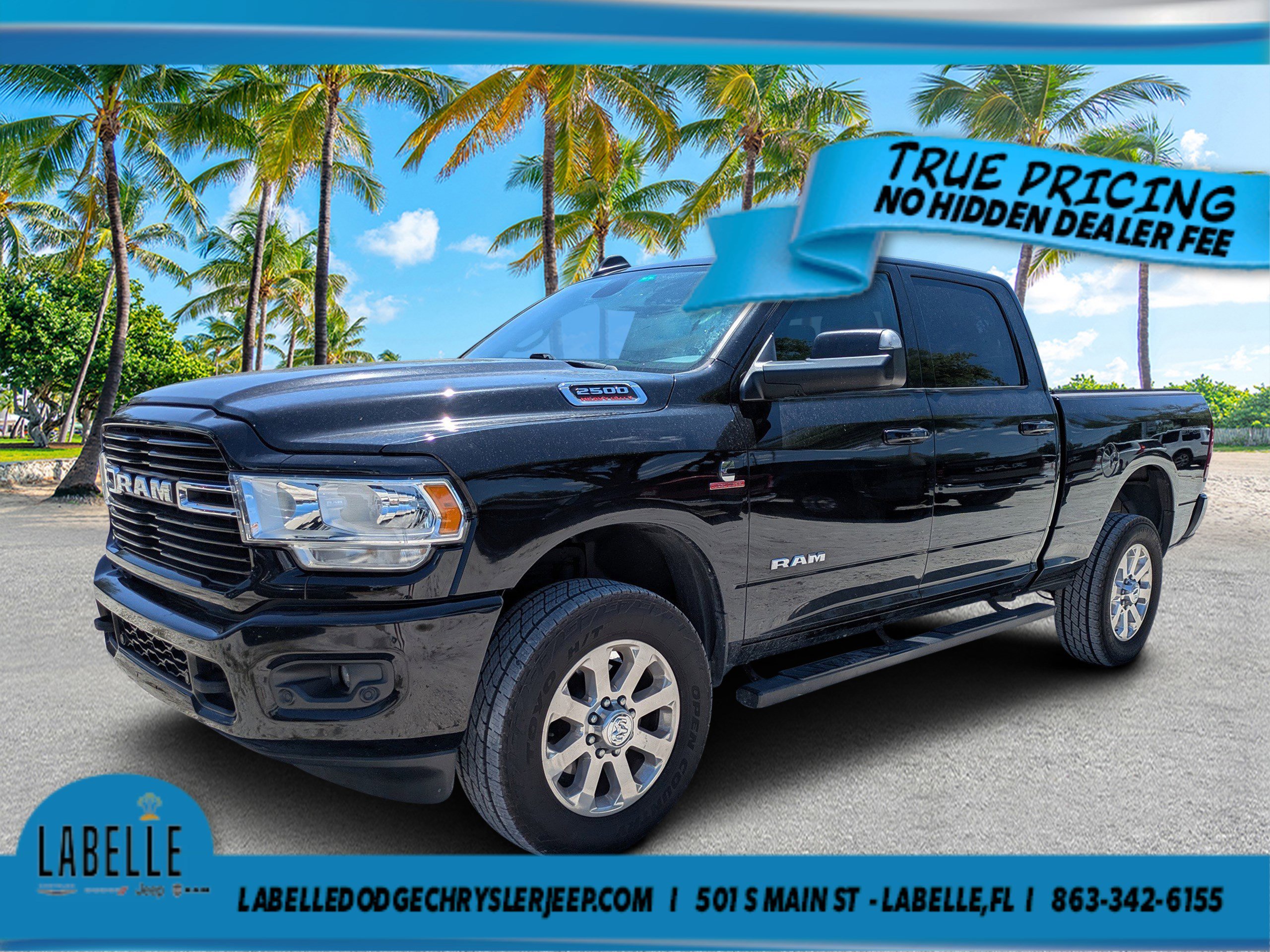 Used 2021 Diamond Black Crystal Pearlcoat Ram Big Horn image 7