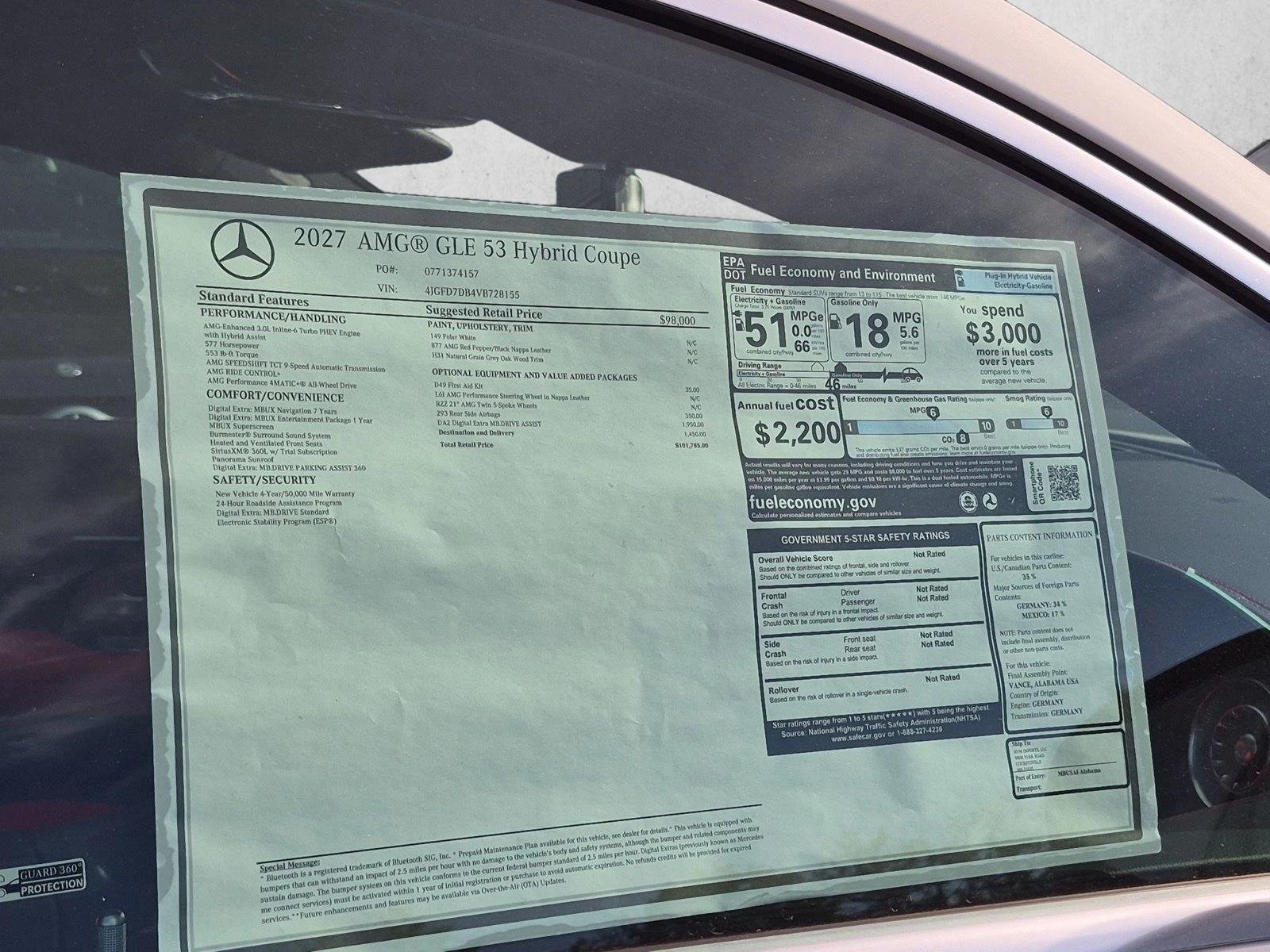 New 2027 Polar White Mercedes-Benz AMG® GLE 53e 4MATIC+ Coupe image 19