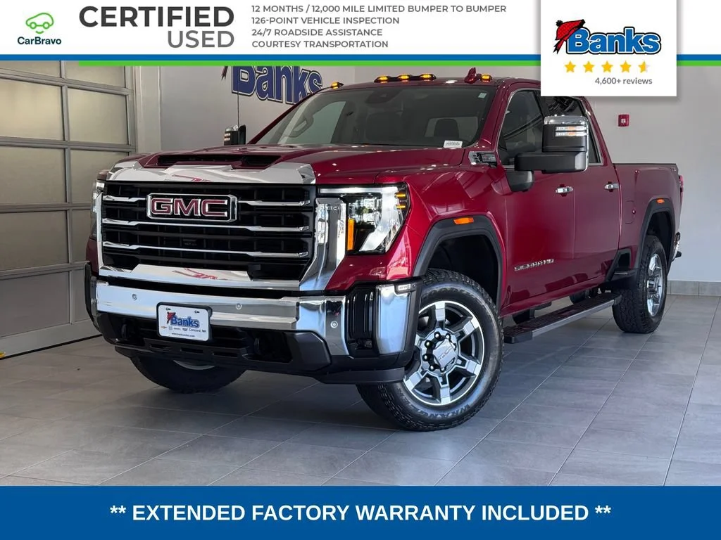 Certified Used 2025 Volcanic Red Tintcoat GMC SLT image 1
