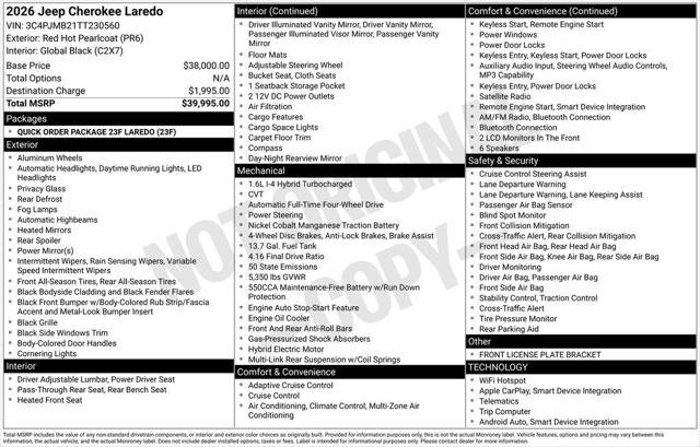 New 2026 Red Hot Pearl-Coat Exterior Paint Jeep Laredo image 3