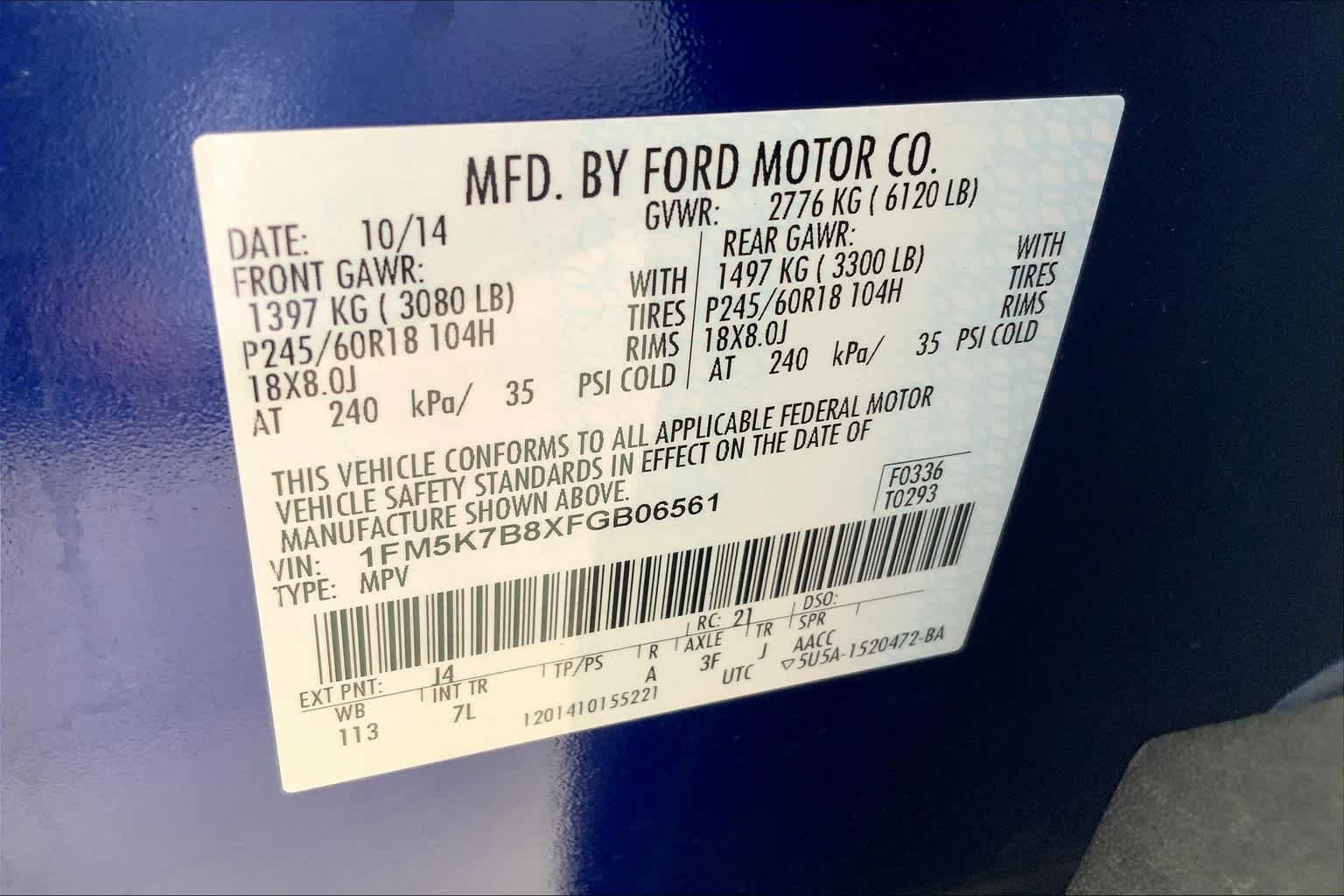 Used 2015 Deep Impact Blue Metallic Ford Base image 36