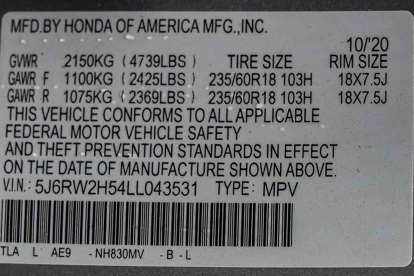 Used 2020 Silver Honda EX image 27