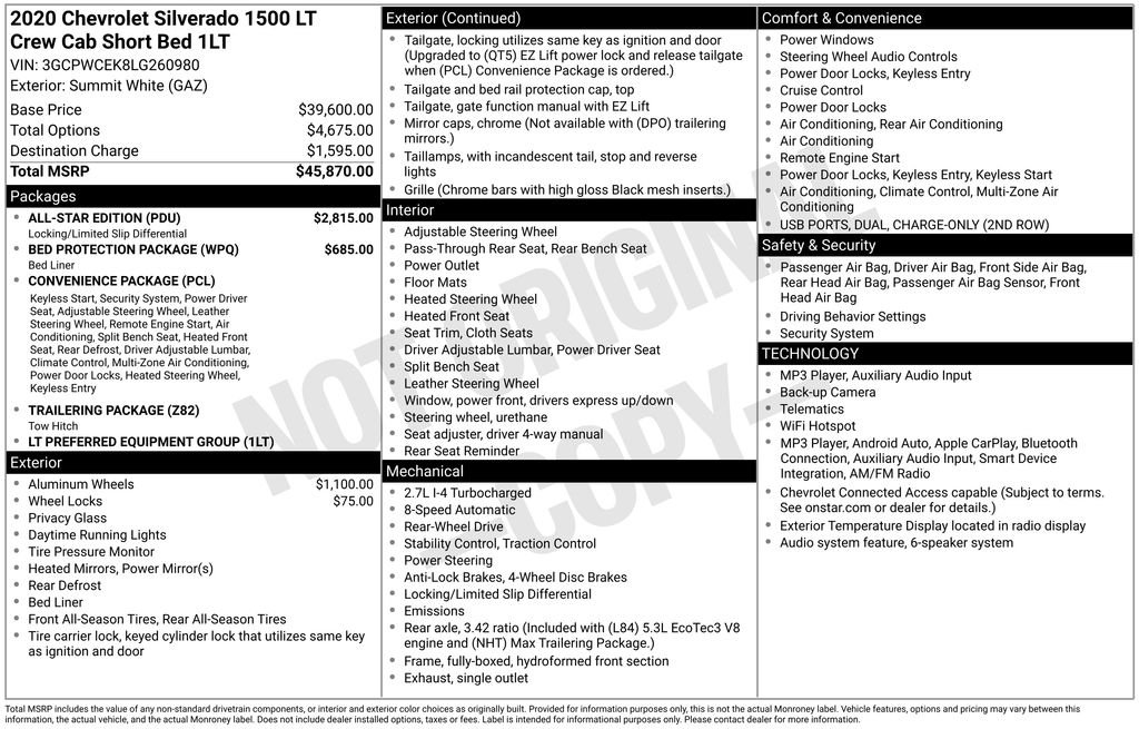 Used 2020 White Chevrolet LT image 10