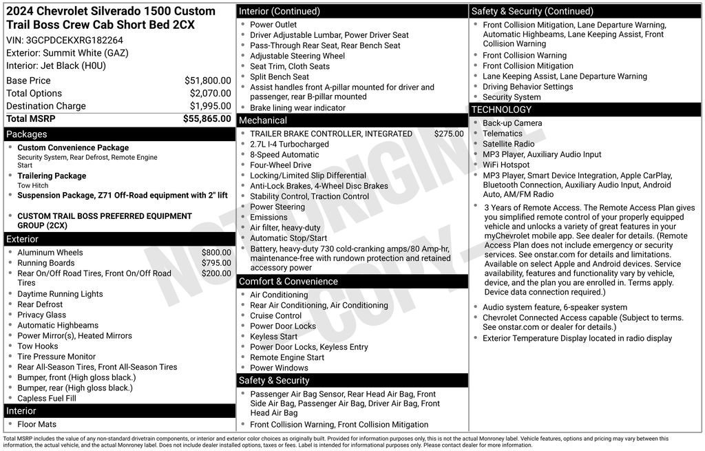 Used 2024 Summit White Chevrolet Custom Trail Boss image 2