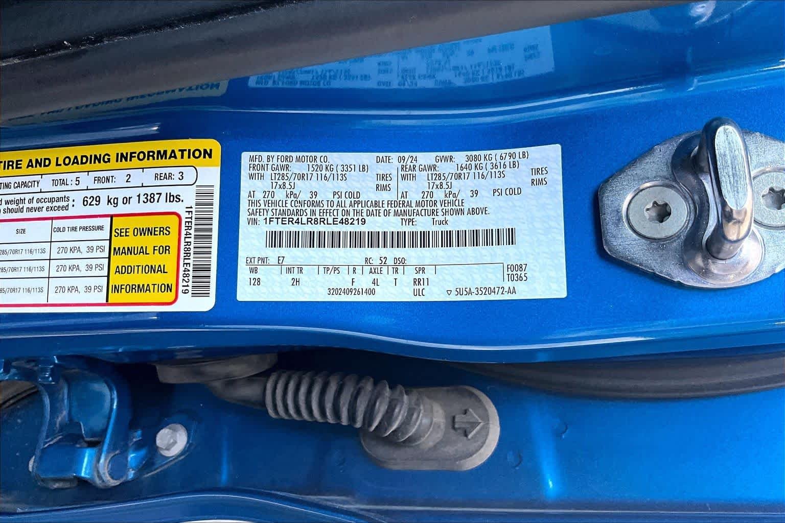 Used 2024 Velocity Blue Metallic Ford Raptor image 34