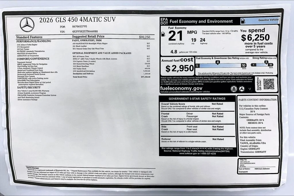 New 2026 MANUFAKTUR Moonlight White Magno Mercedes-Benz GLS 450 image 32