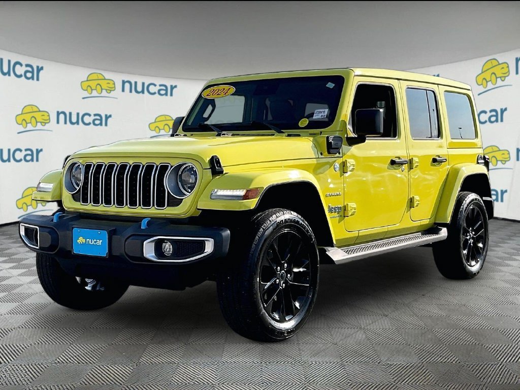Used 2024 Yellow Jeep Sahara 4xe image 3