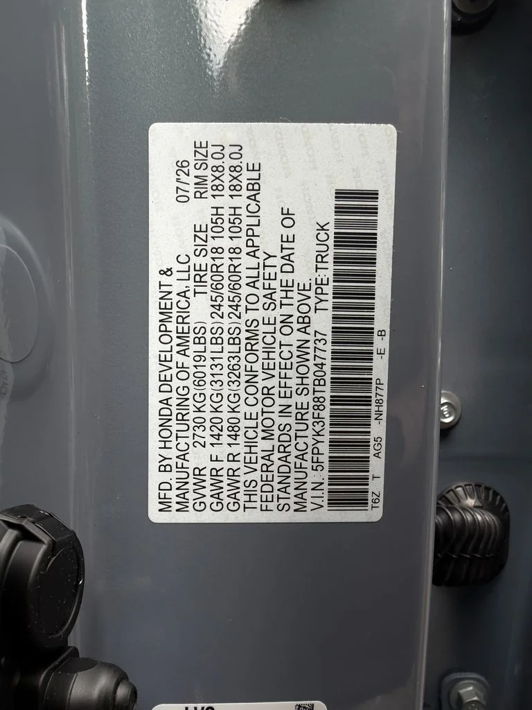 New 2026 Sonic Gray Pearl Honda Black Edition image 25