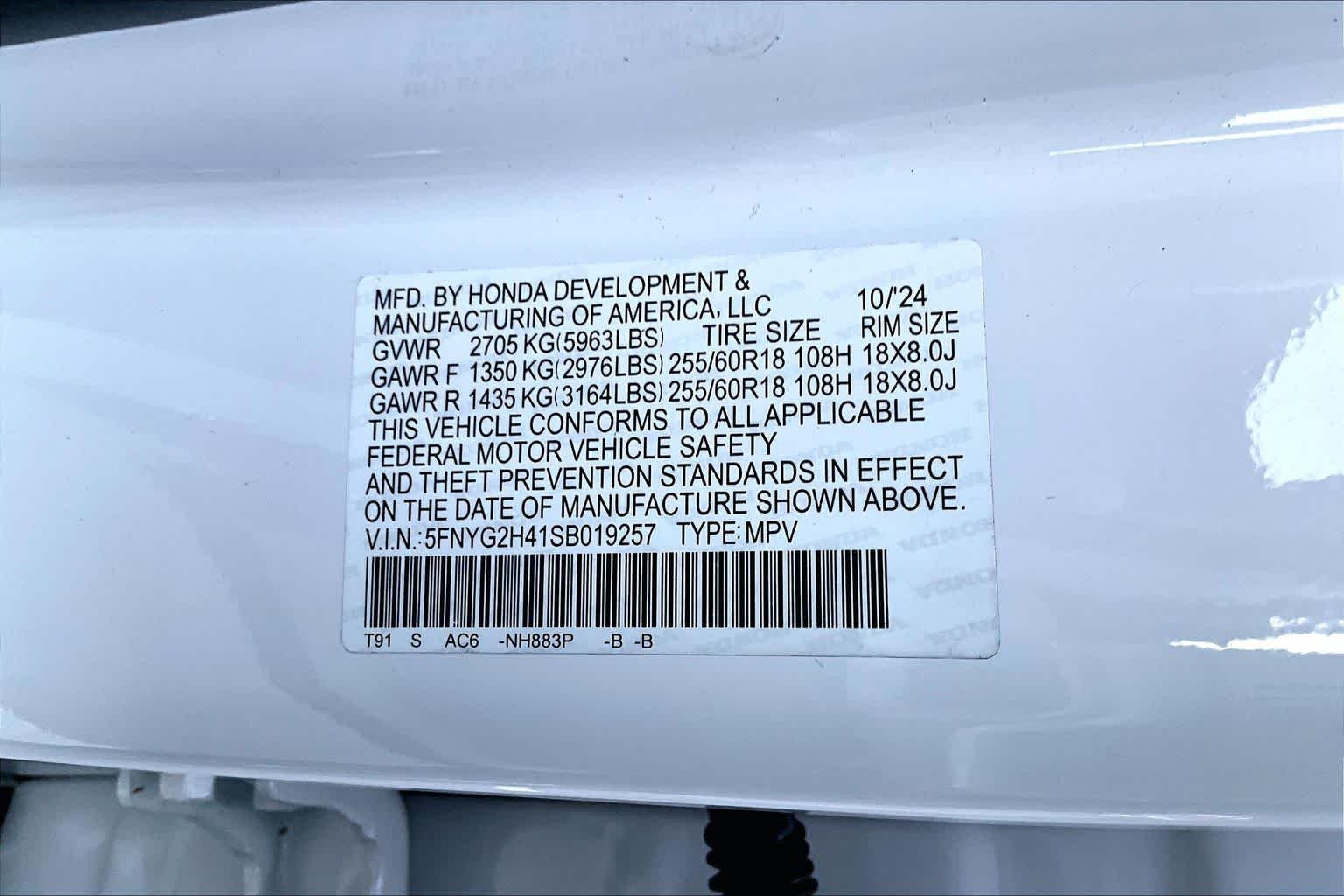 Used 2025 Platinum White Pearl Honda EX-L image 34