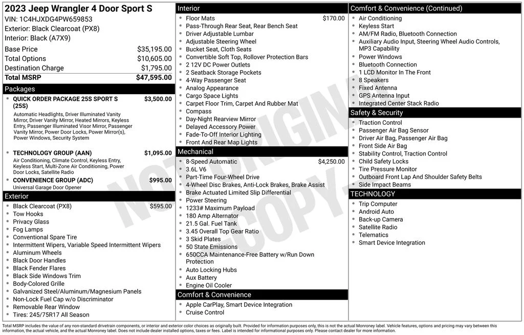 Certified Used 2023 Black Jeep Sport S image 8
