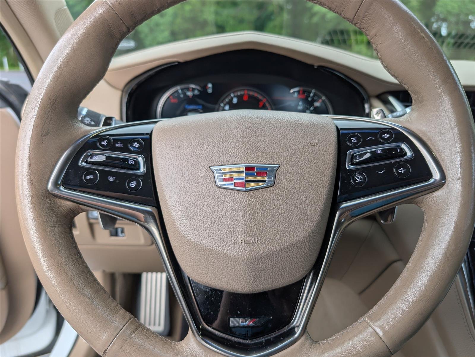 Used 2016 CRYSTAL WHITE TRICOAT Cadillac V-Sport Premium RWD image 23