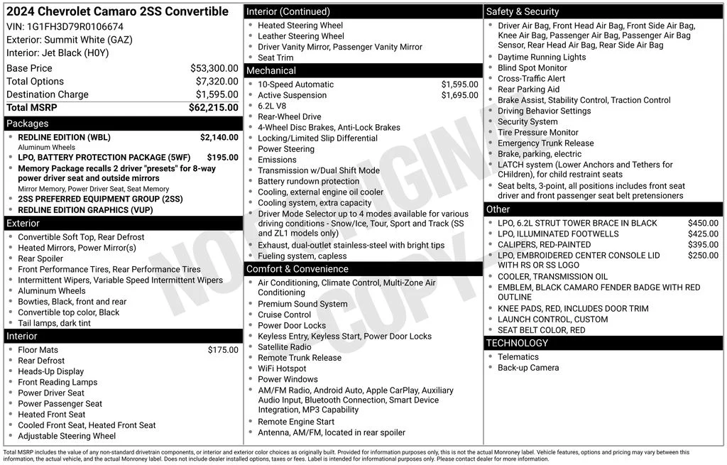 Used 2024 White Chevrolet SS image 7