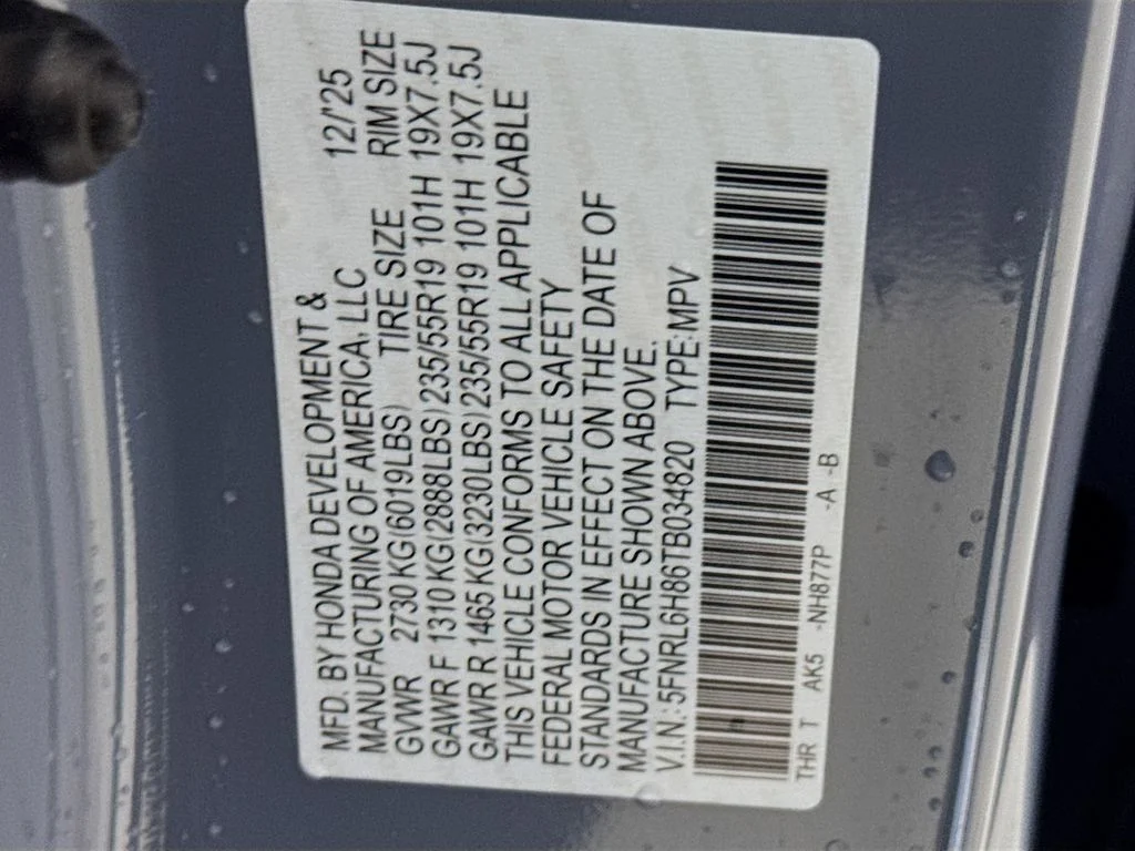 Certified Used 2026 Sonic Gray Pearl Honda Touring image 47