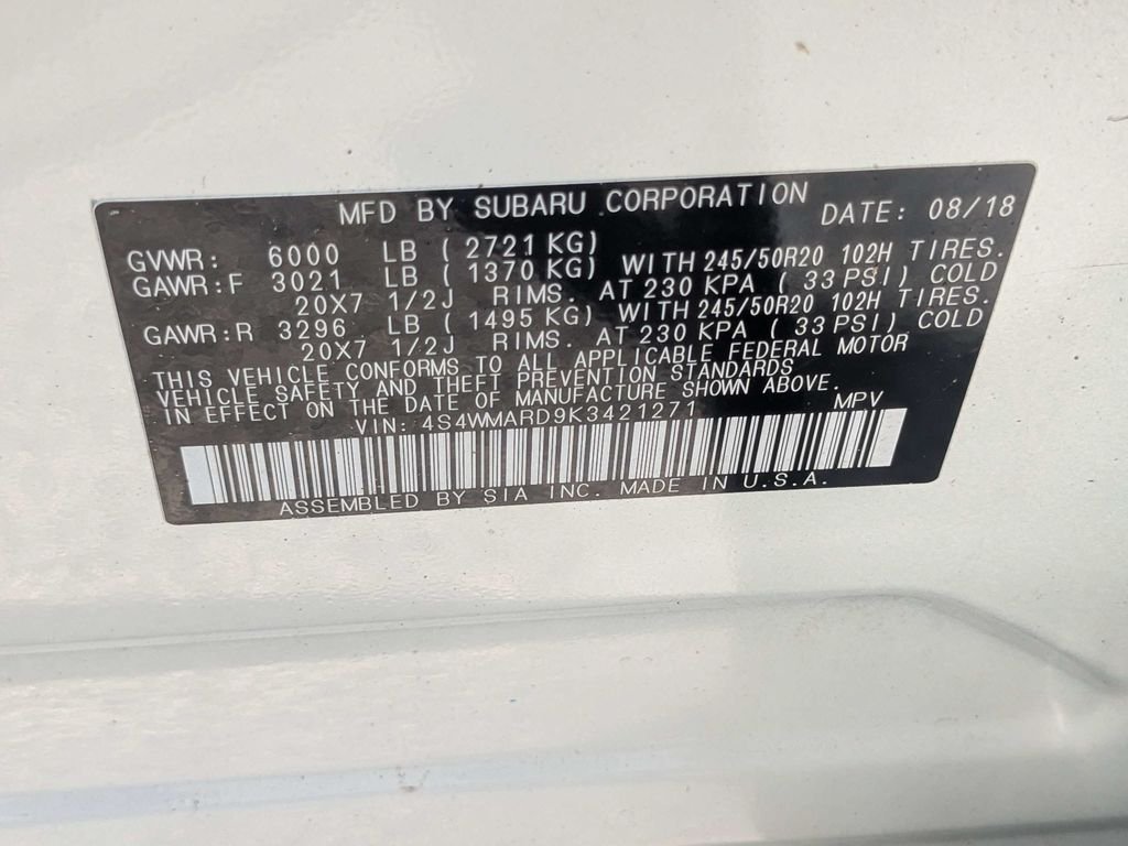 Used 2019 White Subaru Touring image 26