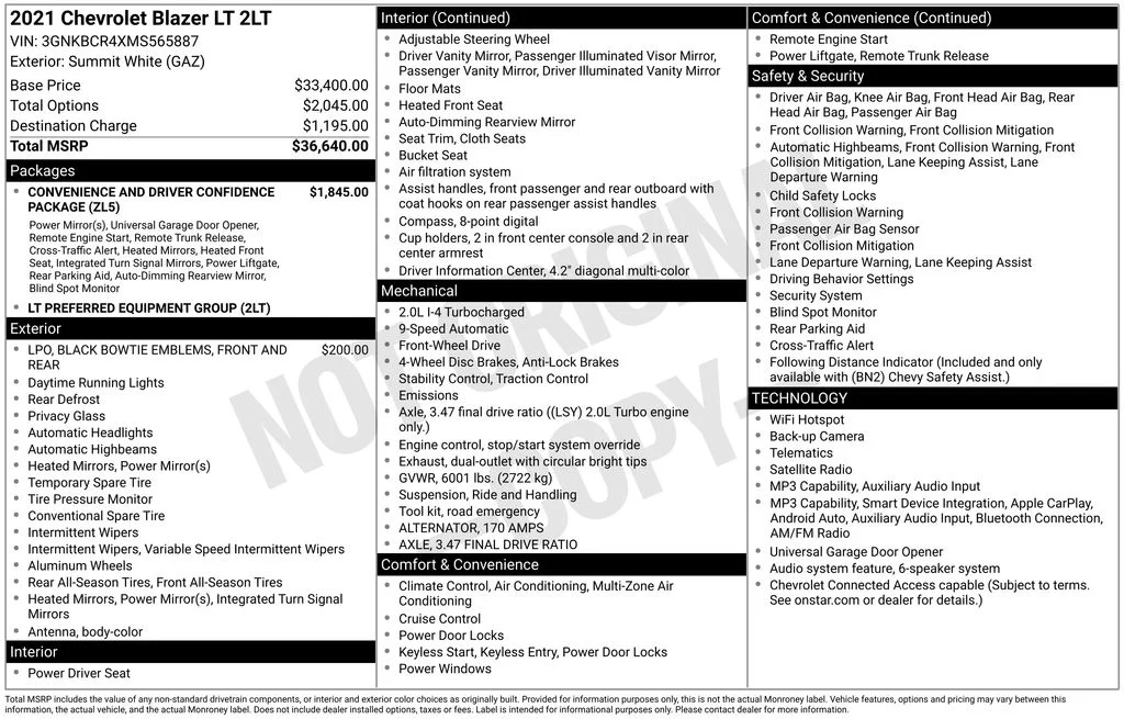 Certified Used 2021 White Chevrolet LT image 5