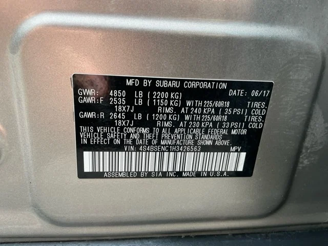 Used 2017 Tungsten Metallic Subaru Limited image 16