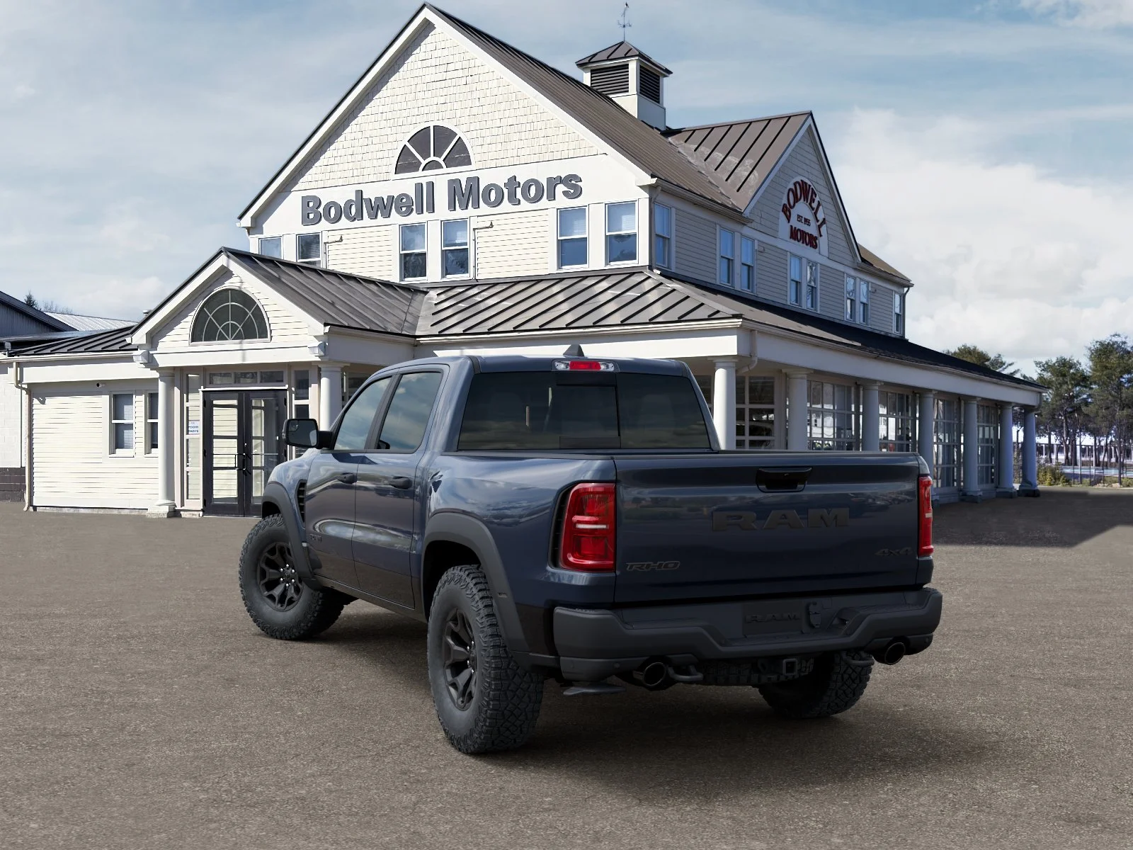 New 2026 Forged Blue Metallic Exterior Paint RAM RHO 4x4 Crew Cab 5