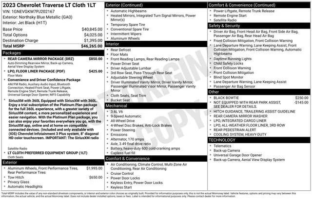 Used 2023 Northsky Blue Metallic Chevrolet LT Cloth image 5