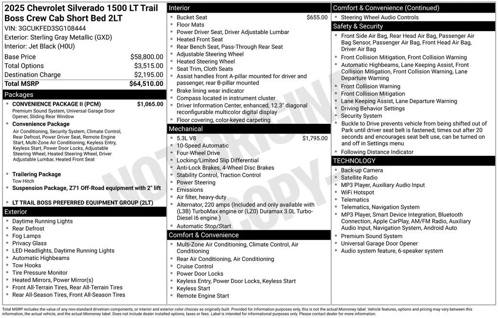 Used 2025 Sterling Gray Metallic Chevrolet LT Trail Boss image 42