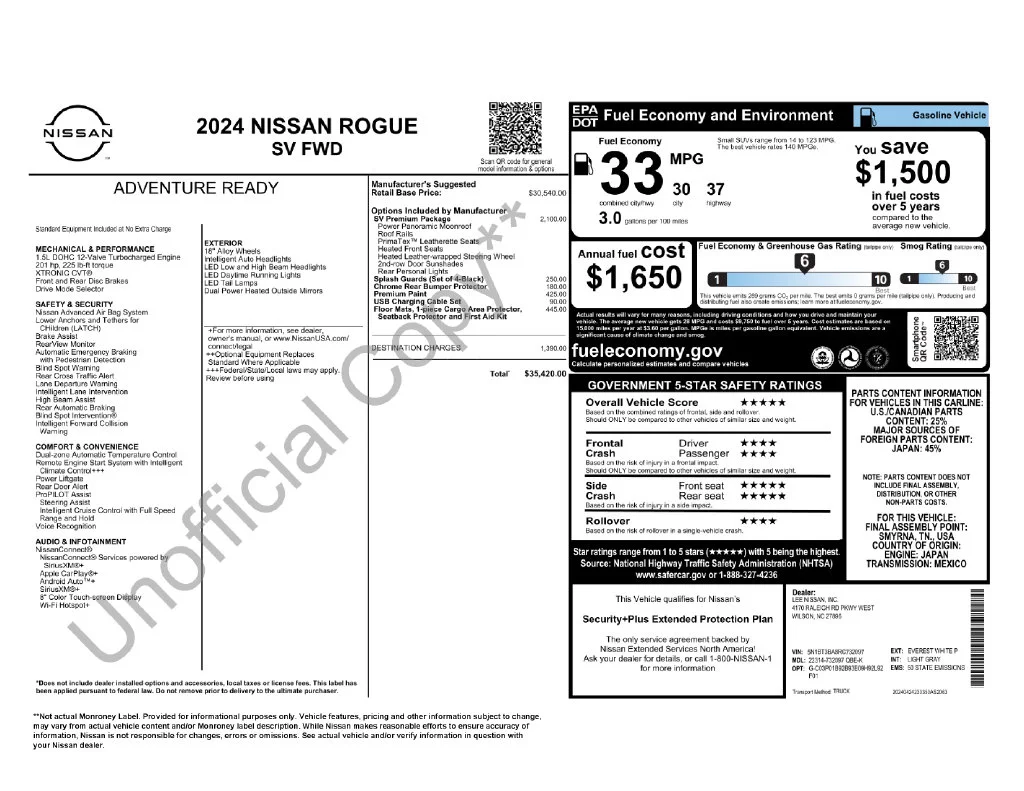 Used 2024 White Nissan SV image 44