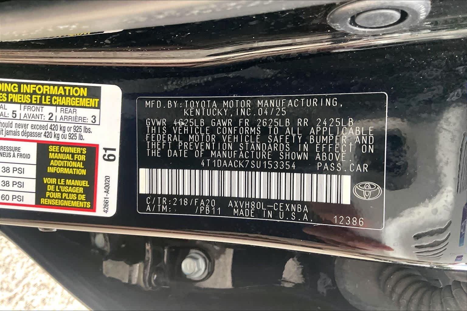 Used 2025 Midnight Black Metallic Toyota LE image 34