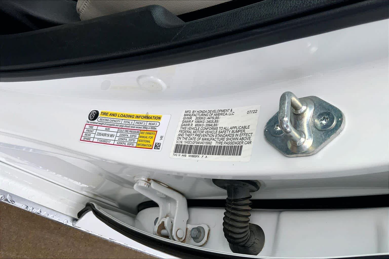 Used 2022 Platinum White Pearl Honda Touring image 33