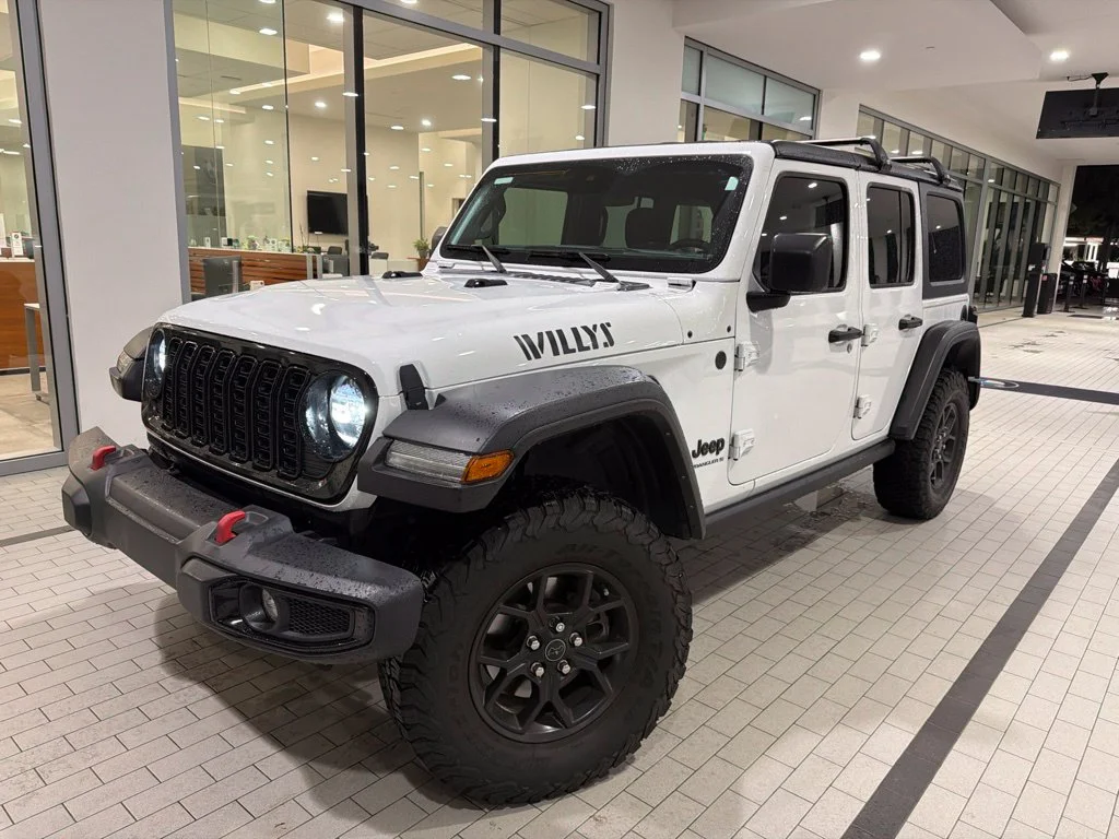 Used 2024 Bright White Clearcoat Jeep Sport image 1