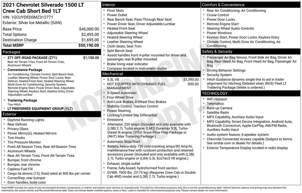 Used 2021 Silver Chevrolet LT image 1