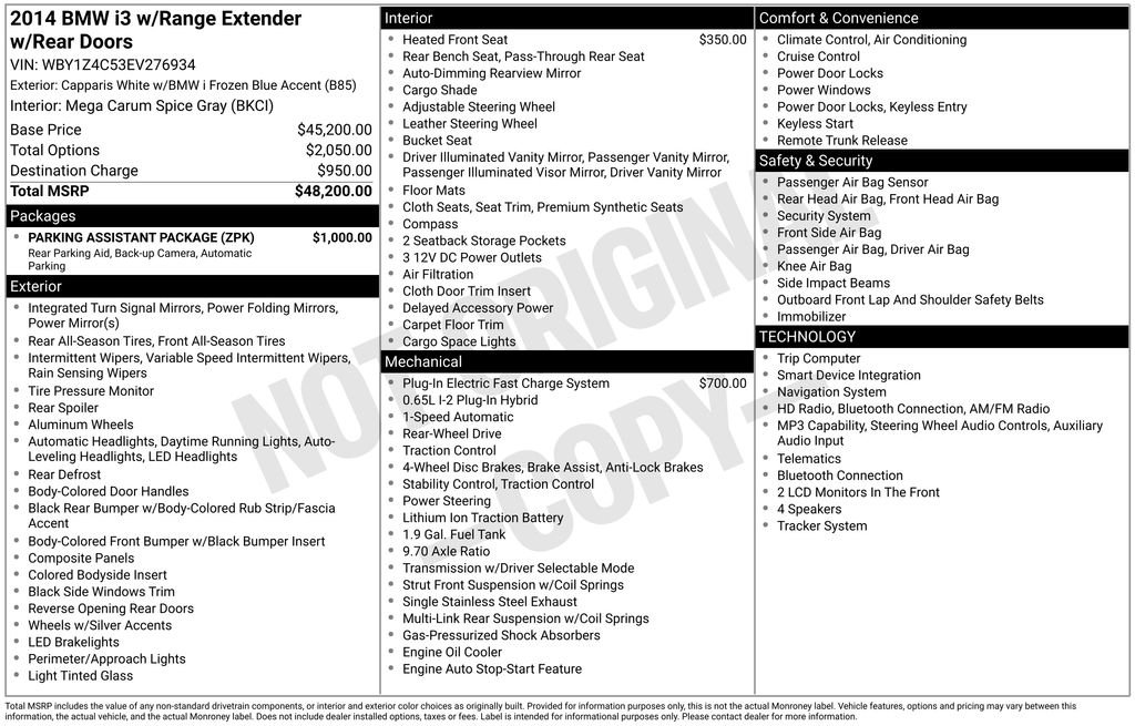 Used 2014 White BMW with Range Extender image 12