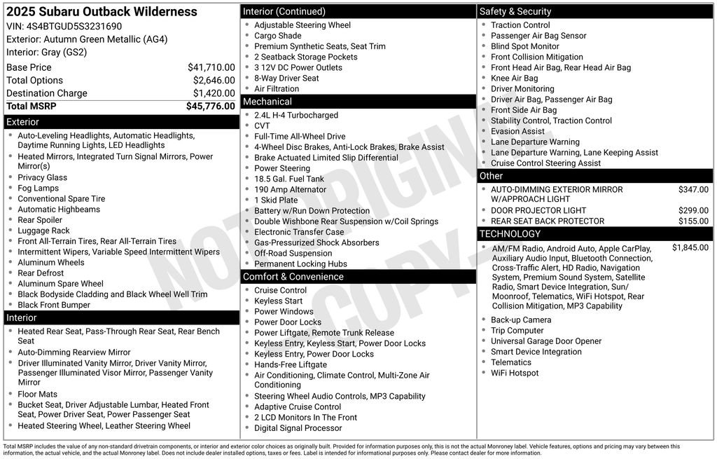 Used 2025 Brown Subaru Wilderness image 10