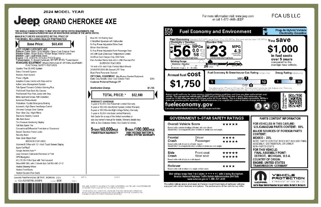 Certified Used 2024 Gray Jeep 4xe image 4