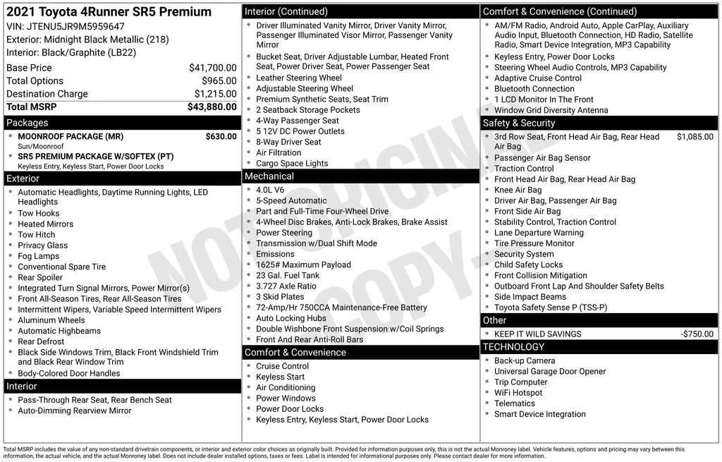 Certified Used 2021 Black Toyota SR5 Premium image 5