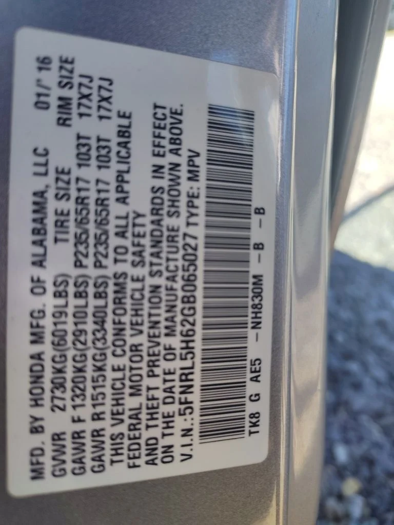 Used 2016 Silver Honda EX-L image 9