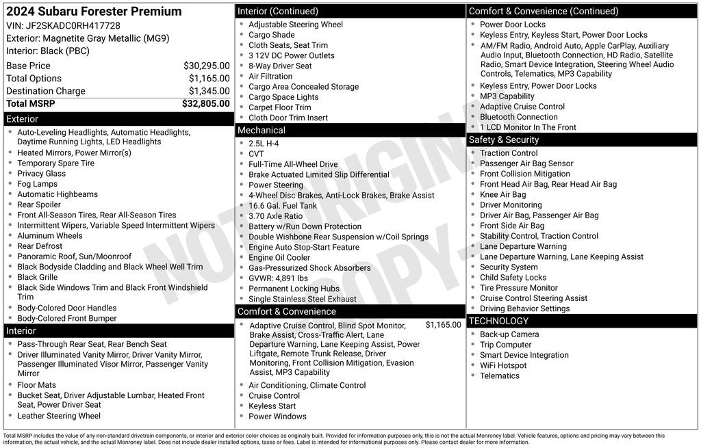 Used 2024 Gray Subaru Premium image 1