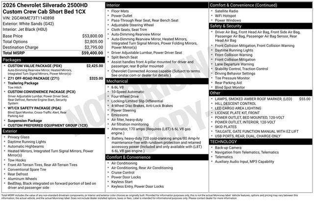 Certified Used 2026 White Sand Chevrolet Custom image 33