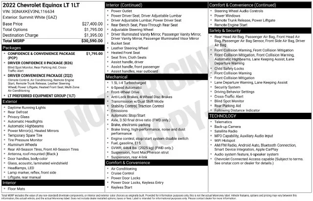 Used 2022 White Chevrolet LT image 4