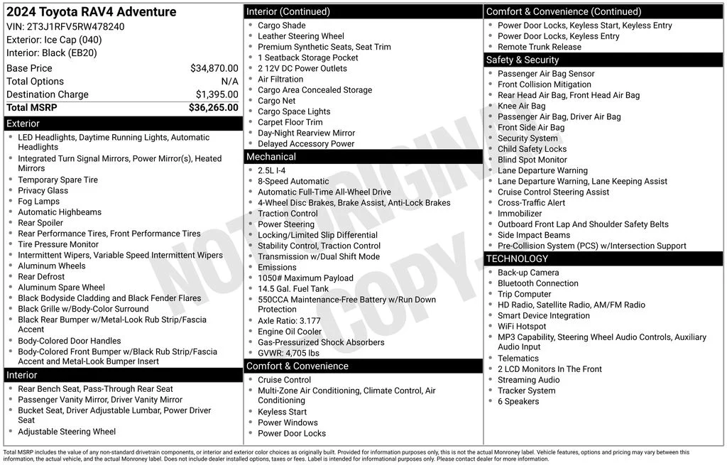 Used 2024 White Toyota Adventure image 2