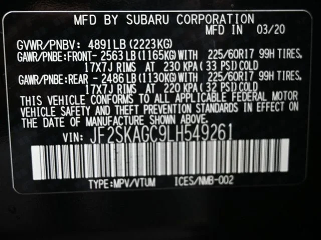 Used 2020 Black Subaru Premium image 8